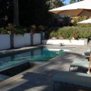 lap pool with spa in Hillsborough, ca